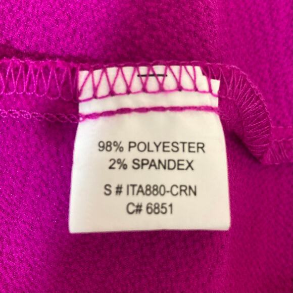 Fuchsia pink sleeveless bow top, women's small flowy crepe swing top blouse - Picture 6 of 8